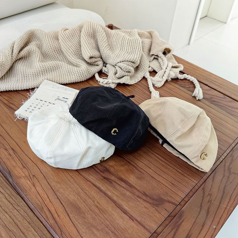 Hat Metal Beret Lettering