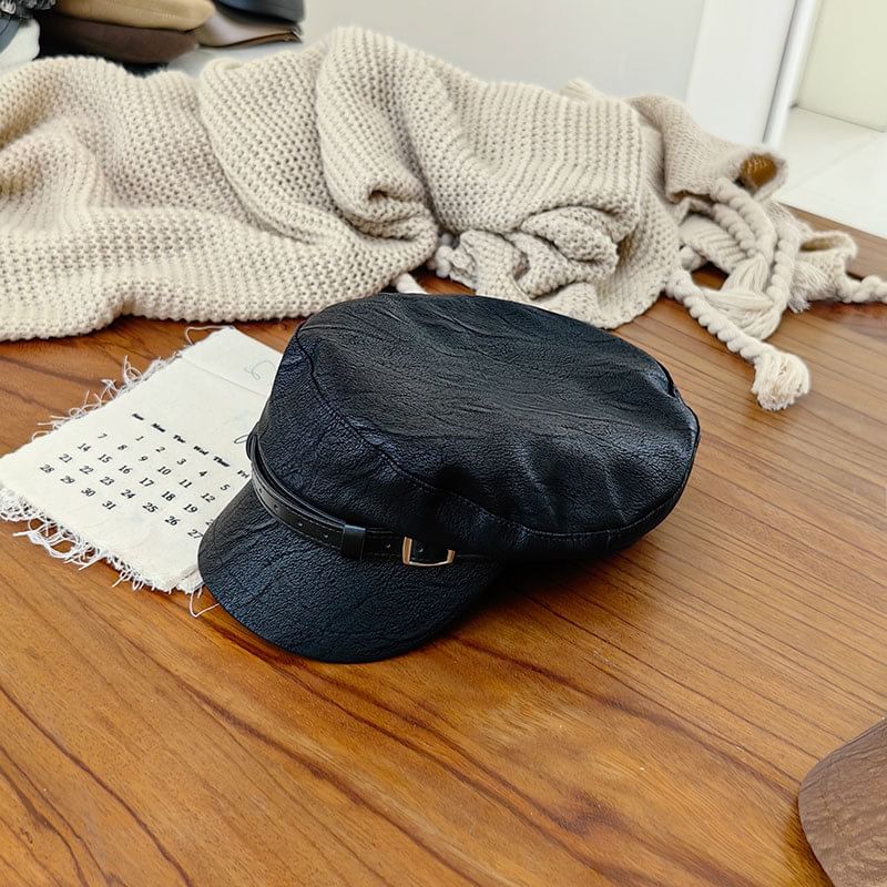 Military Cap Faux Leather Belt