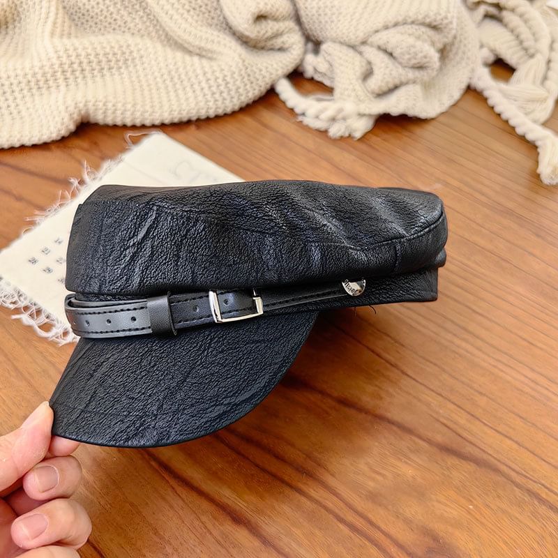 Military Cap Faux Leather Belt