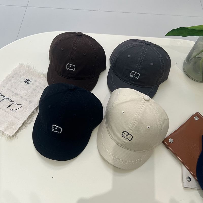 Elephant Brim Short Cap Embroidered