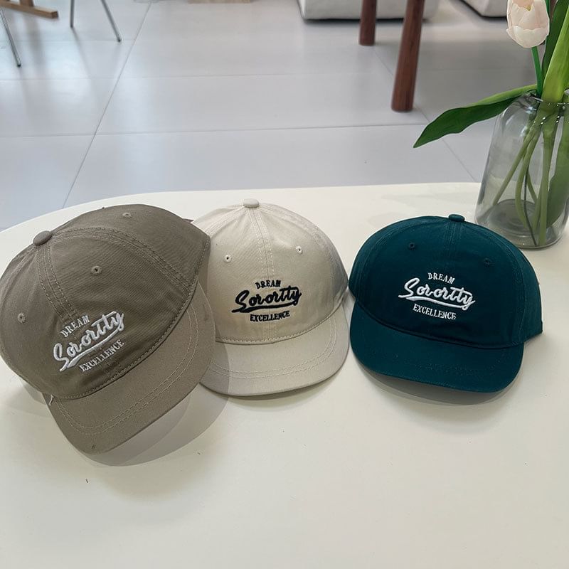 Brim Lettering Embroidered Cap Short