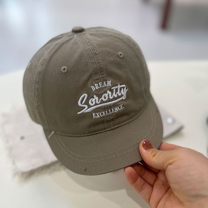 Brim Lettering Embroidered Cap Short