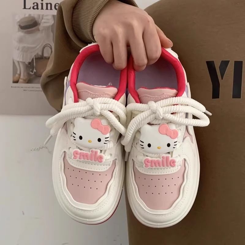 Lettering Mesh Platform Sneakers