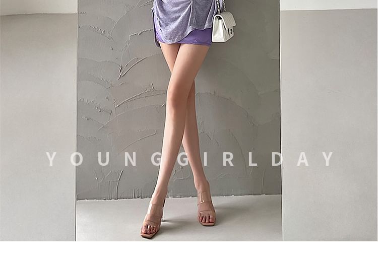 Thin Strap Solid Panel Lace Mini Sheath Dress / Solid Cardigan