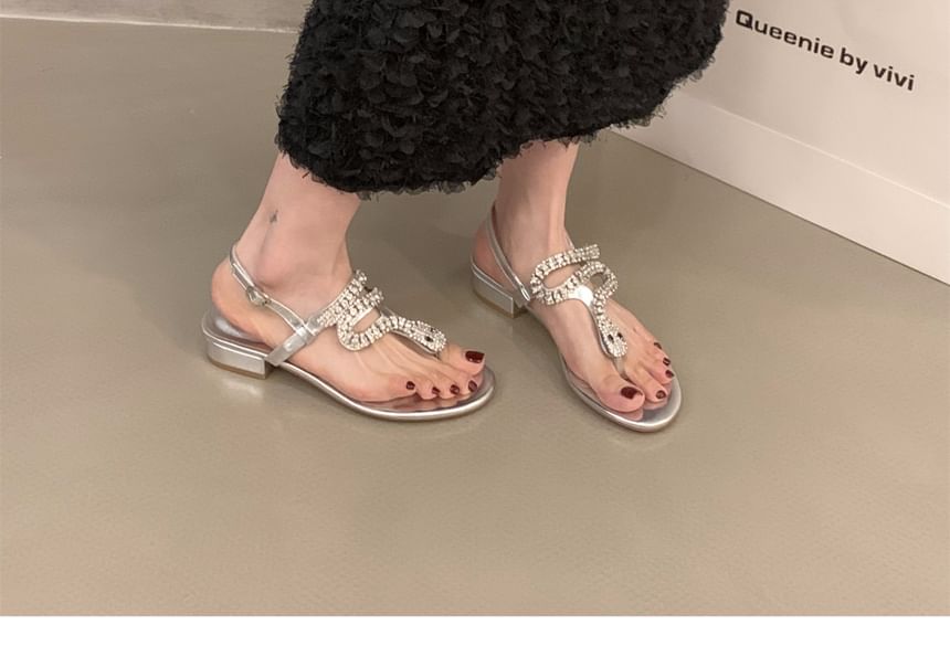 Rhinestone Thong Sandals