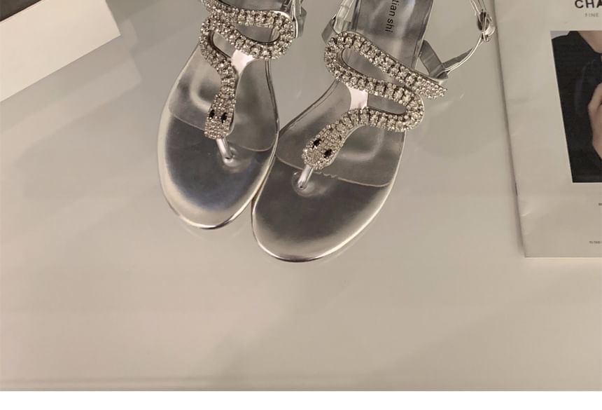 Rhinestone Thong Sandals