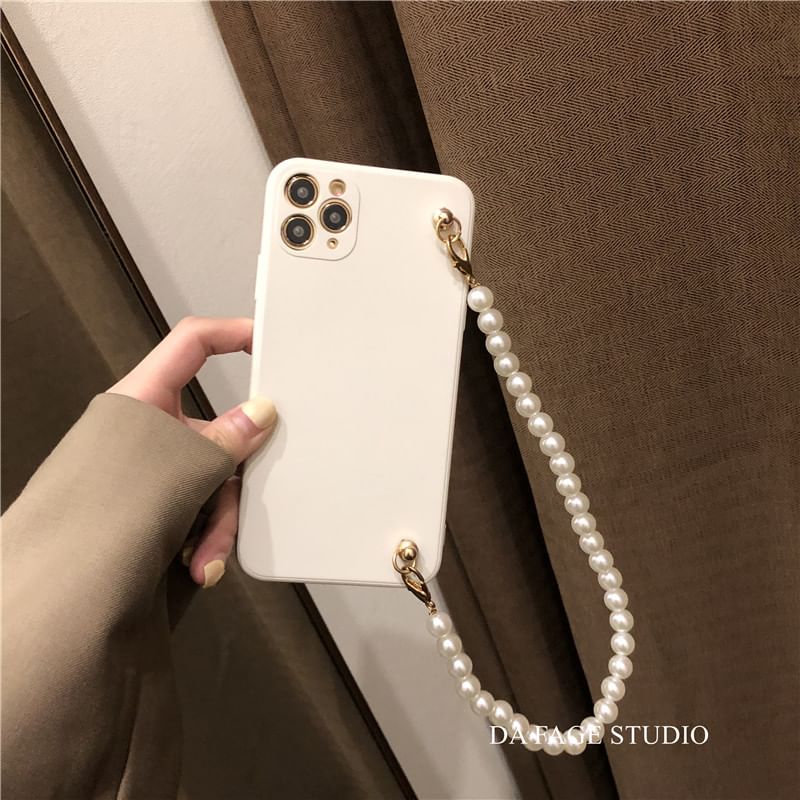 Phone Faux Strap Case Pearl