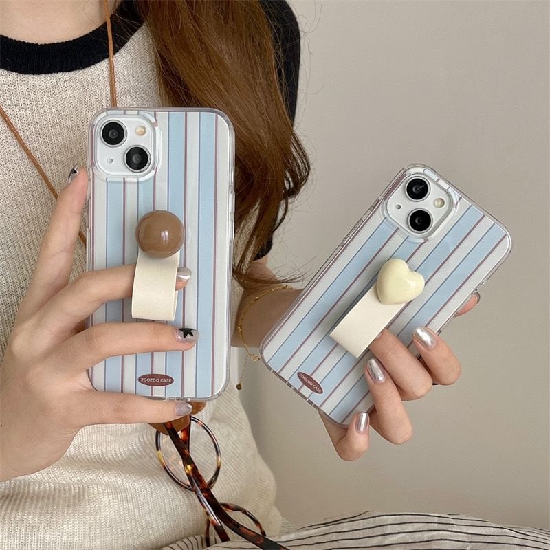 Phone Case Striped Finger Strap