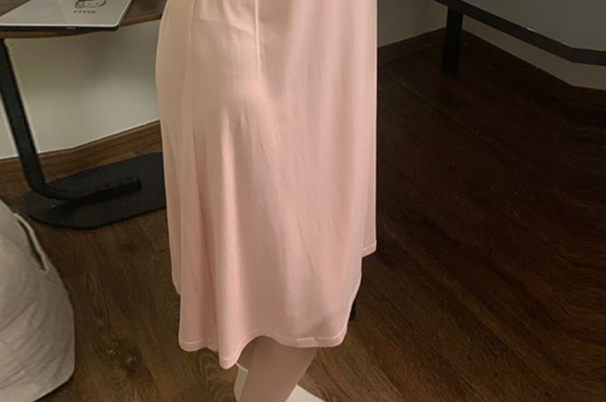 Padded V-Neck Pajama Dress with Thin Shoulder Straps