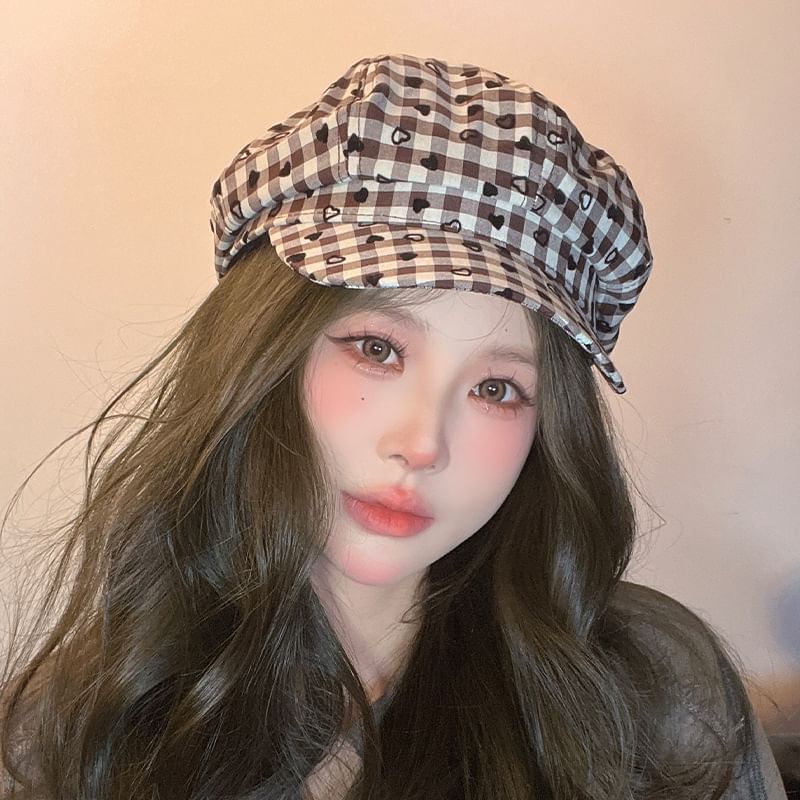 Print Newsboy Heart Cap