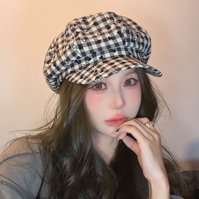 Print Newsboy Heart Cap