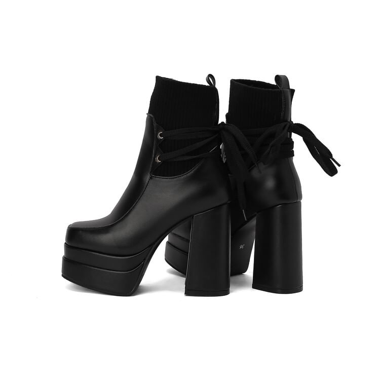 Platform Chunky Heel Short Boots