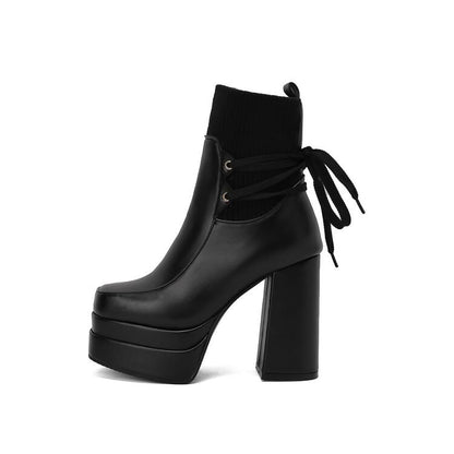 Platform Chunky Heel Short Boots