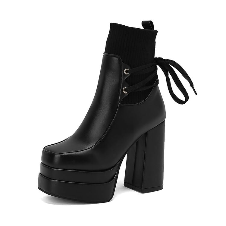 Platform Chunky Heel Short Boots