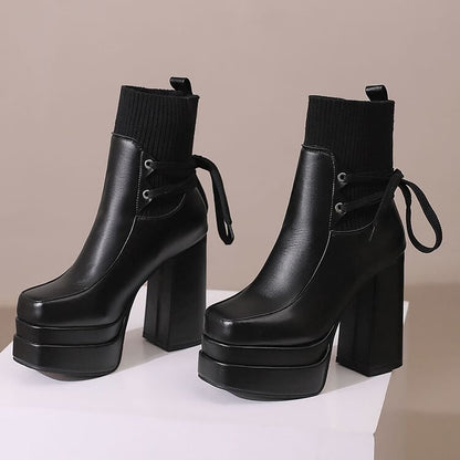 Platform Chunky Heel Short Boots