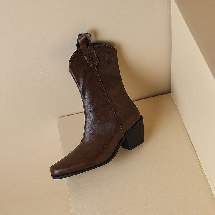 Boots Chunky Mid-Calf Heel