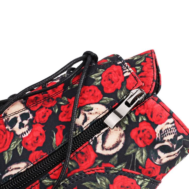 Heel Ankle Floral Stiletto Boots Lace-Up Platform