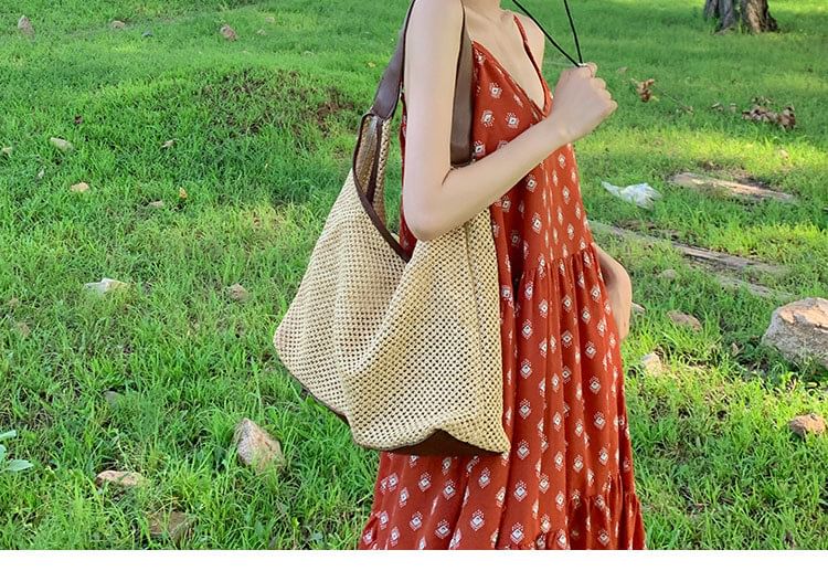 Sundress Patterned Spaghetti Maxi Strap