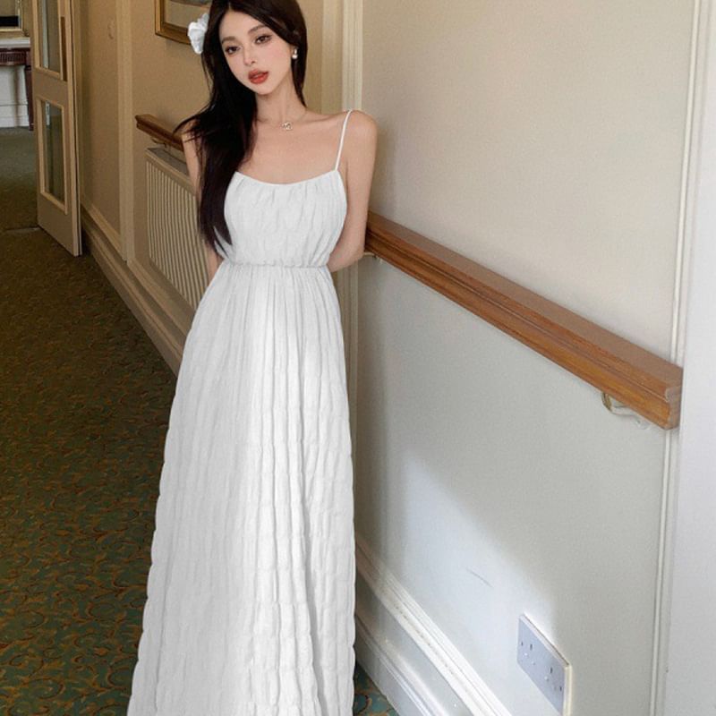Maxi Spaghetti Sundress Strap Plain
