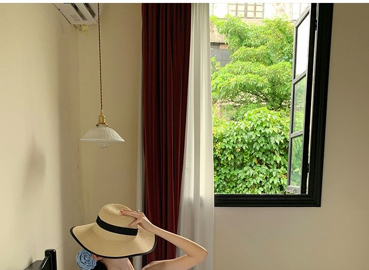 Floral A-Line Maxi Dress Halter Cutout