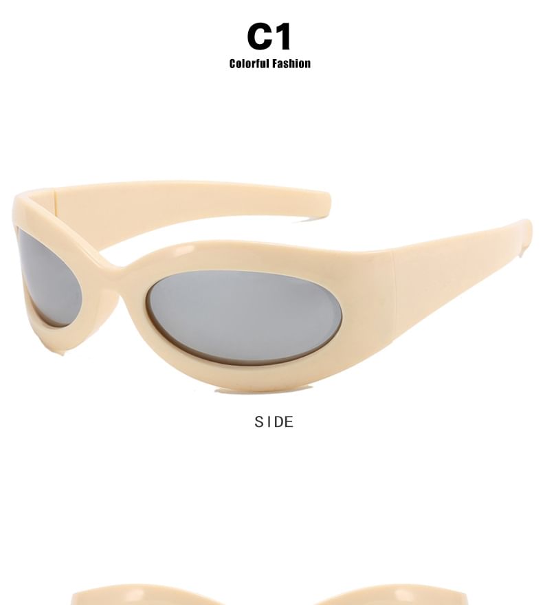 Oval Rimmed Thick Sunglasses