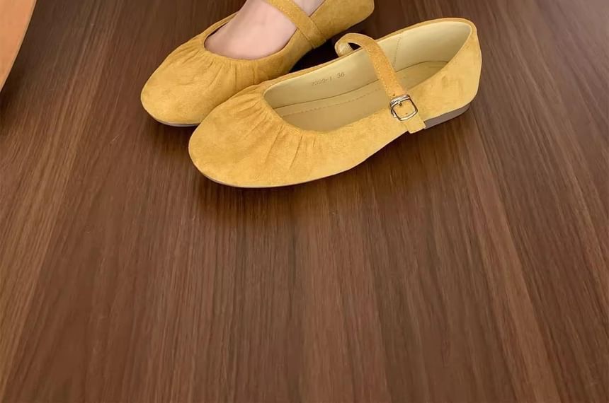 Flats Ruched Jane Plain Faux Suede Mary