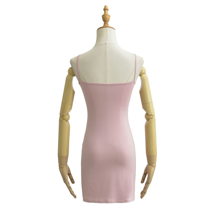 Thin Strap Padded Mini Bodycon Dress