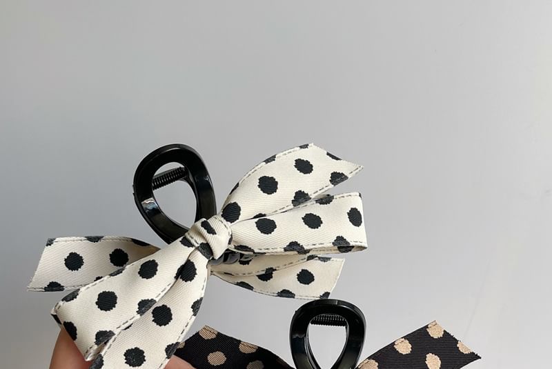 Ribbon Polka Dot Hair Claw Clip