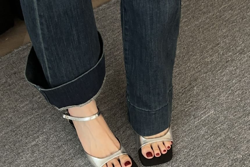 Plain Block Heel Sandals