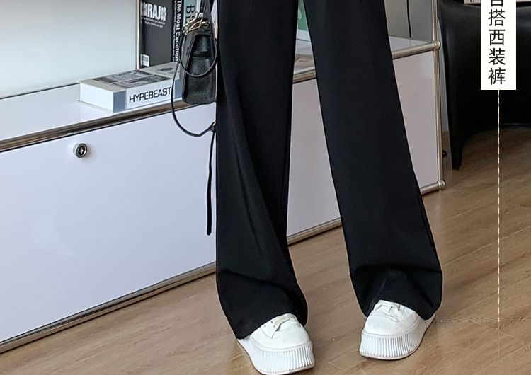 Pants High Leg Pleated Wide Waist Suit Striped