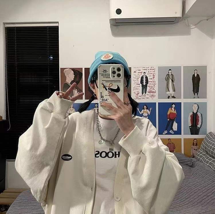 V-Neck Button Plain Jacket