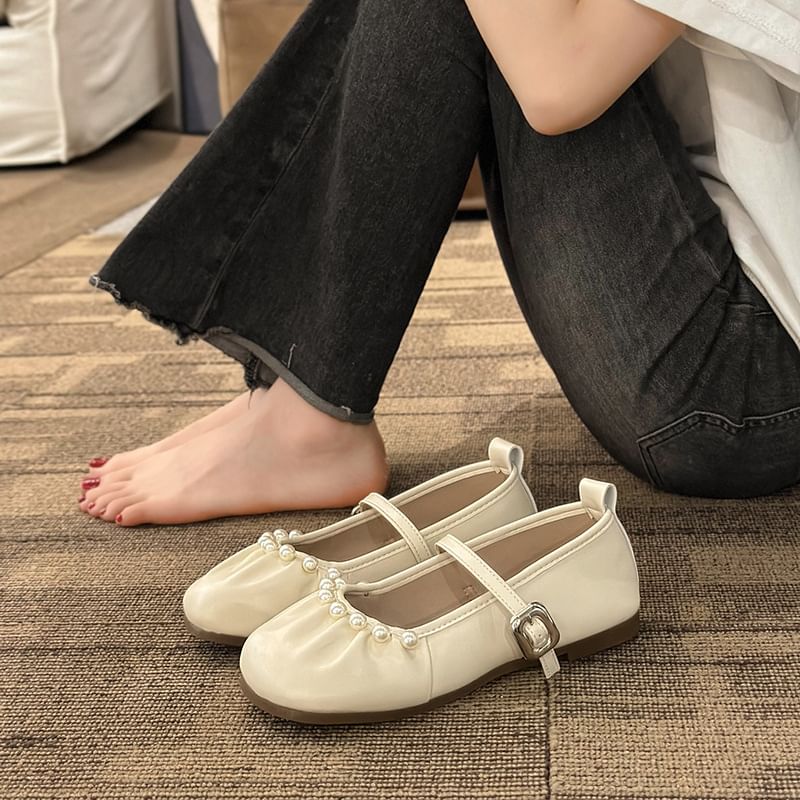 Pearl Faux Jane Mary Flats