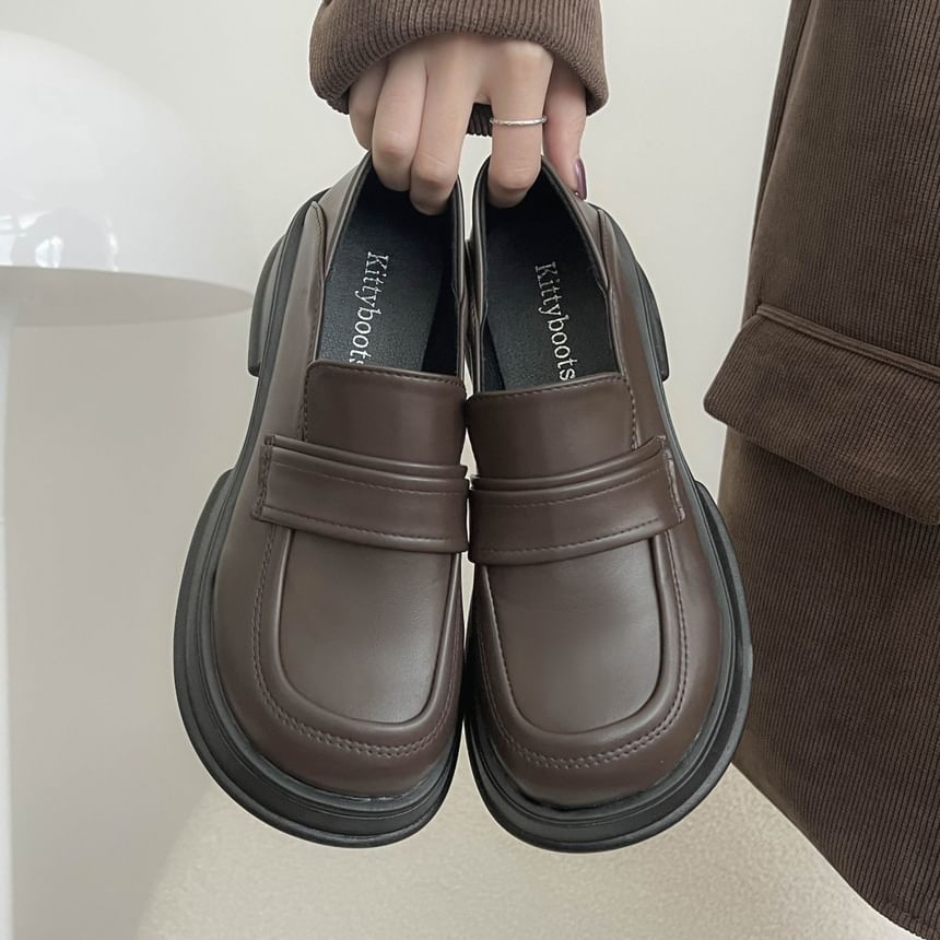 Platform Chunky Loafers Heel