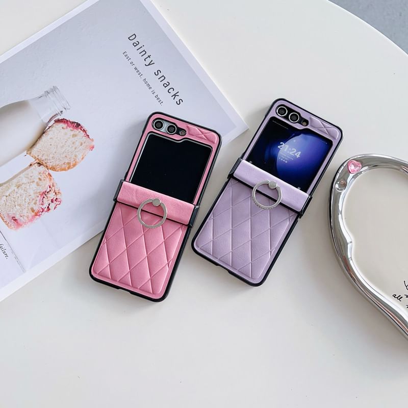 Phone Argyle Ring Stand Case