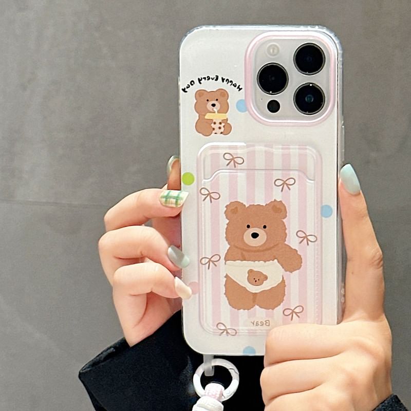 Bear Holder Phone Card Case Strap
