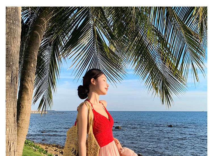 Maxi Halter Sundress Striped