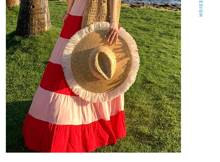 Maxi Halter Sundress Striped