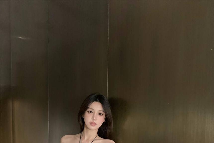 Halter Sundress Strappy Plain Maxi