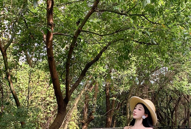 A-Line Strap Spaghetti Maxi Dress Plain