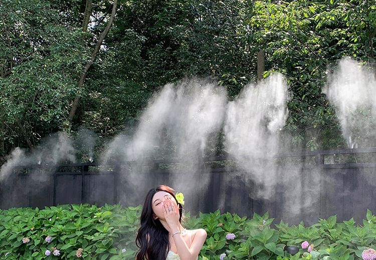 Dress Maxi Up Patterned Strap A-Line Spaghetti Print Lace