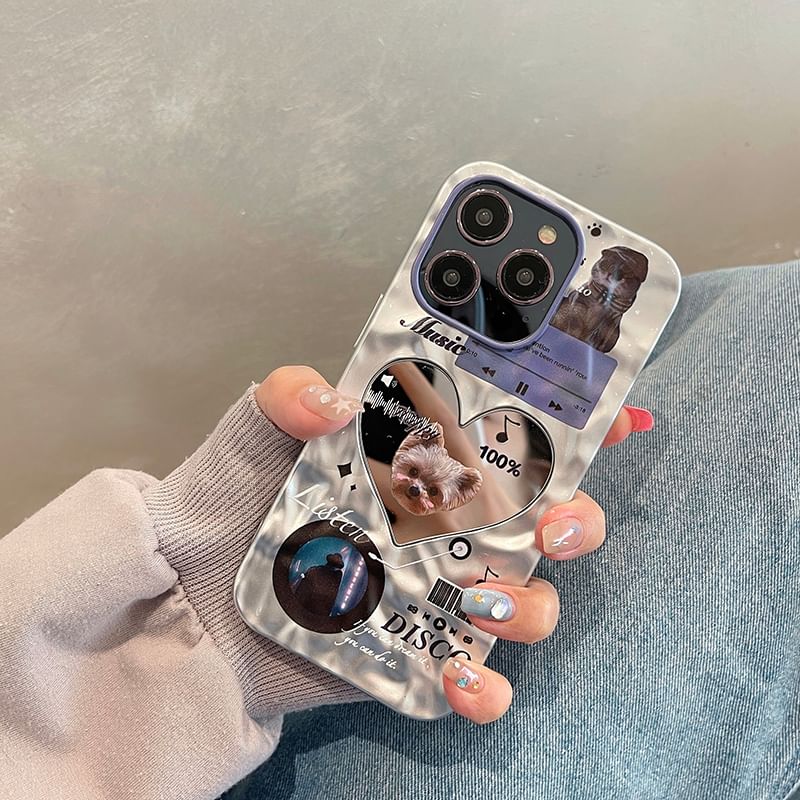 Heart Cat Phone Mirrored Case