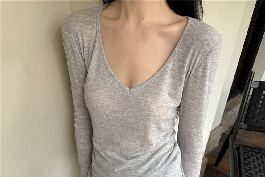 Extended Sleeve V-Neck Tee with Maxi Flared Skirt
