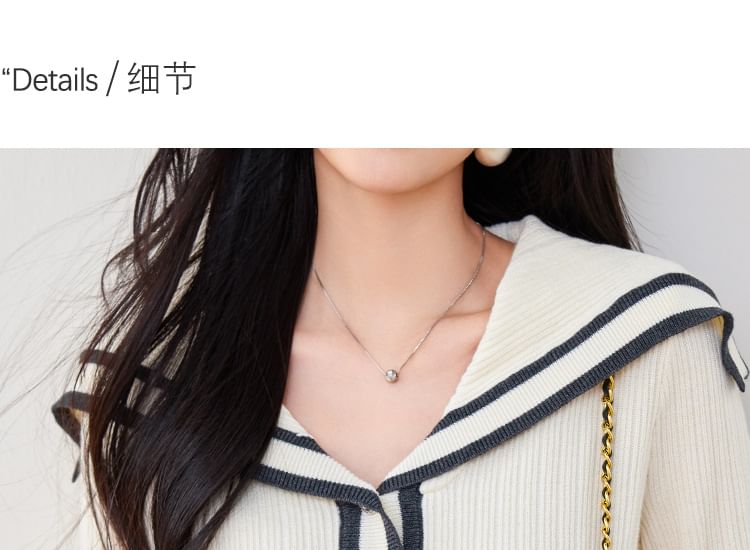 Sailor Collar Striped Cardigan