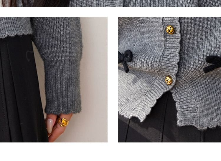 Plain Bow Cardigan MK19758