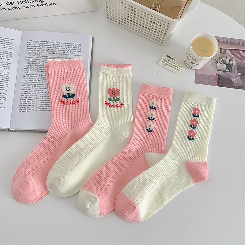 Floral Print Socks