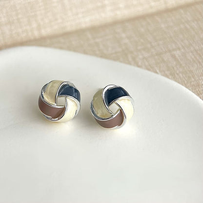 Knot Glaze Alloy Stud Earring