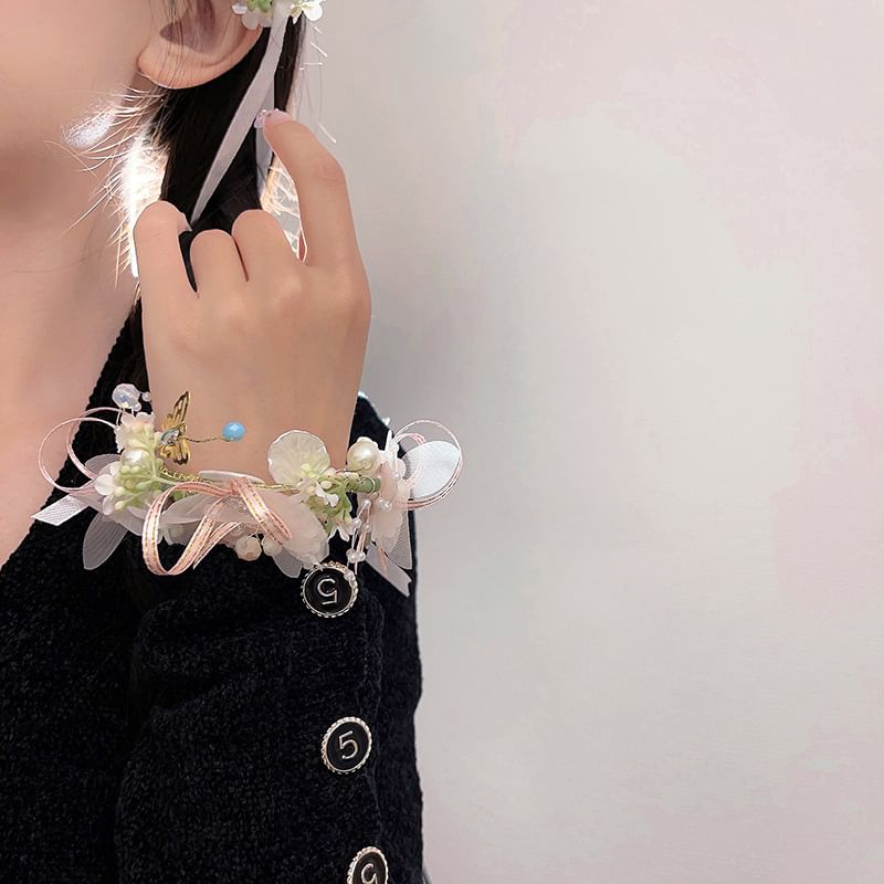 Floral Mesh Headband / Bracelet