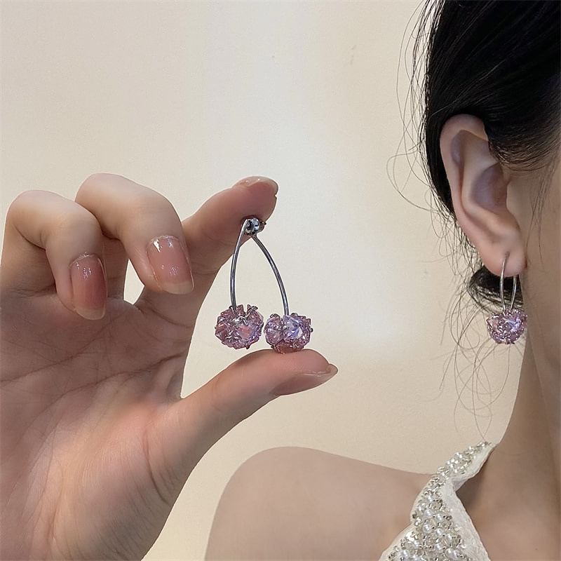 Drop Cherry Earring Rhinestone