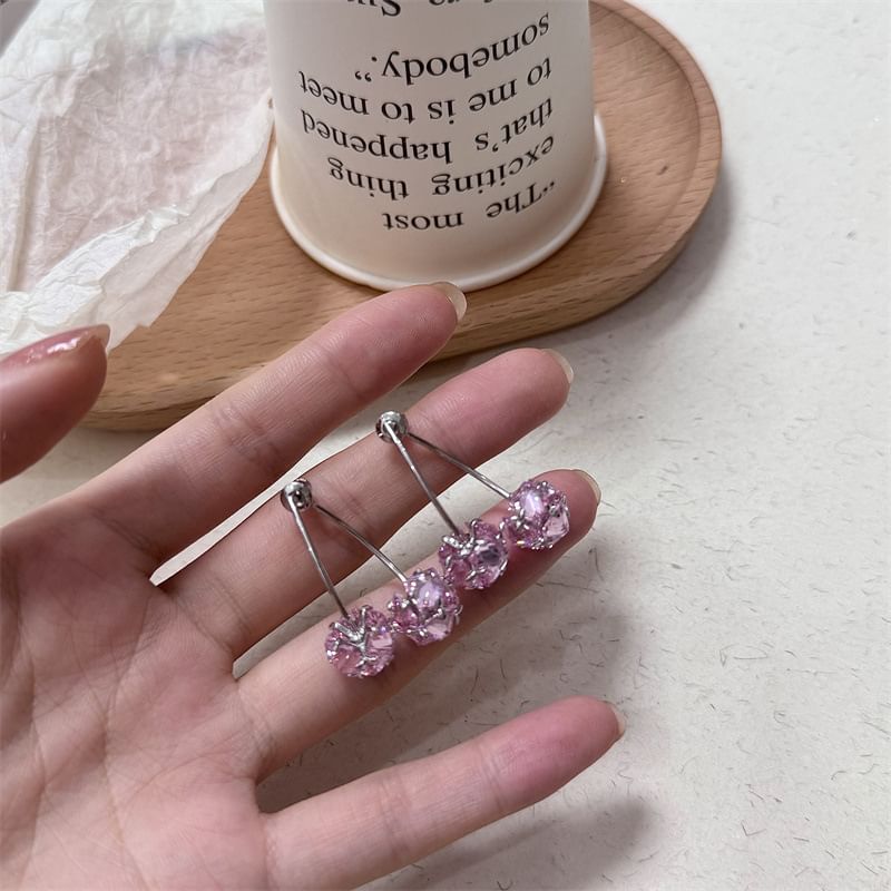 Drop Cherry Earring Rhinestone