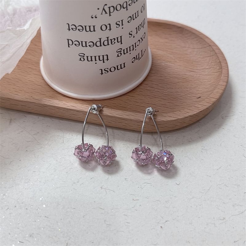 Drop Cherry Earring Rhinestone